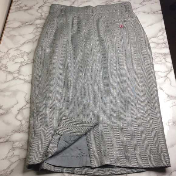 Cygne Design grey herringbone wool blend skirt - Picture 3 of 4